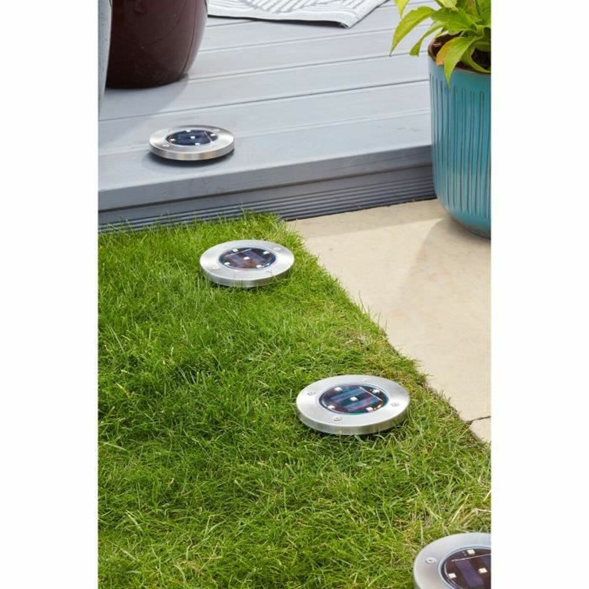 solcellslampo Smart Garden Golv Svart Aluminium (4 antal) - 4
