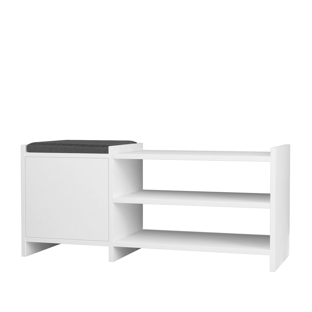 Skobänk Alexandra House Living Vit Grå 100 x 44 x 35 cm 2 Hyllor 1 dörr