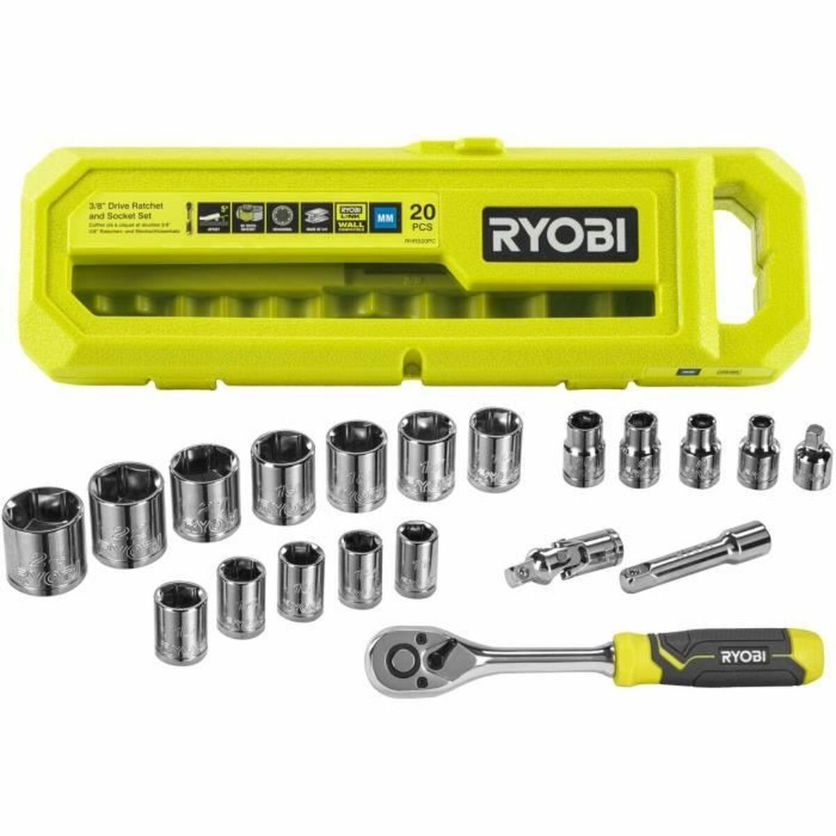 Set med nycklar med dubbla öppningar Ryobi Adapter