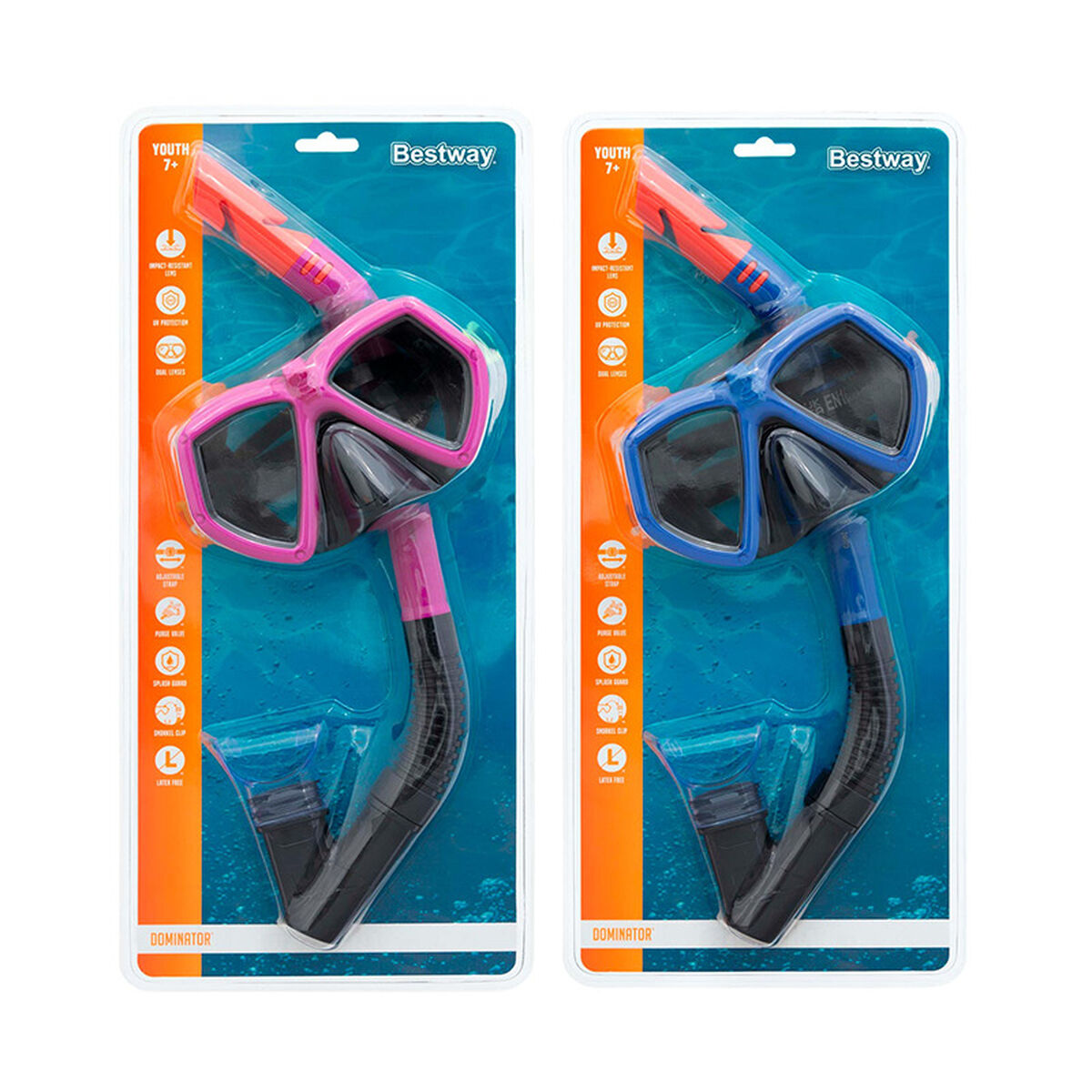 Bestway Set Mask och Tub Vuxen Purge Ventil Blandade Färger +14 År Beach och Pool 24068 - 4