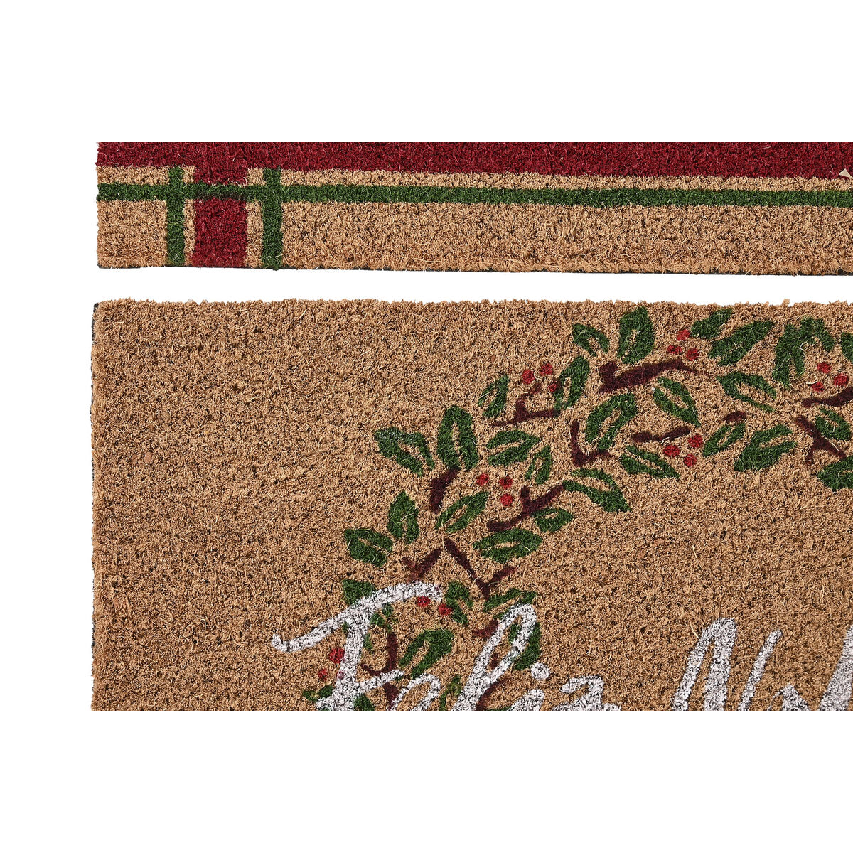 Dörrmatta DKD Home Decor Vit Brun Röd Grön PVC Kokosfiber 60 x 40 x 1,5 cm (2 antal) - 3
