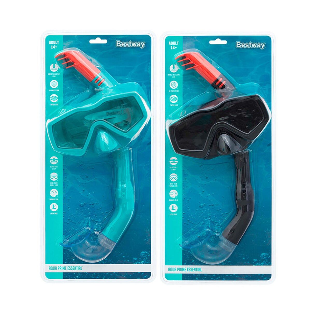 Bestway Set Mask och Tube Vuxen Purge Valve Mixad Färg Silikonband +14 År Strand och Pool 24069 - 4