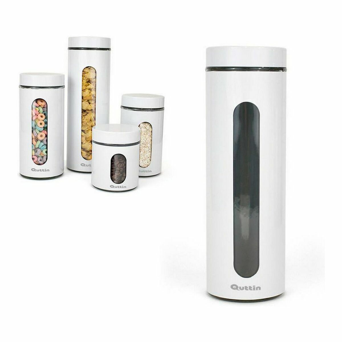 Burk Quttin Stål Glas Vit 2,2 L 10 x 10 x 30,5 cm (12 antal) - 2