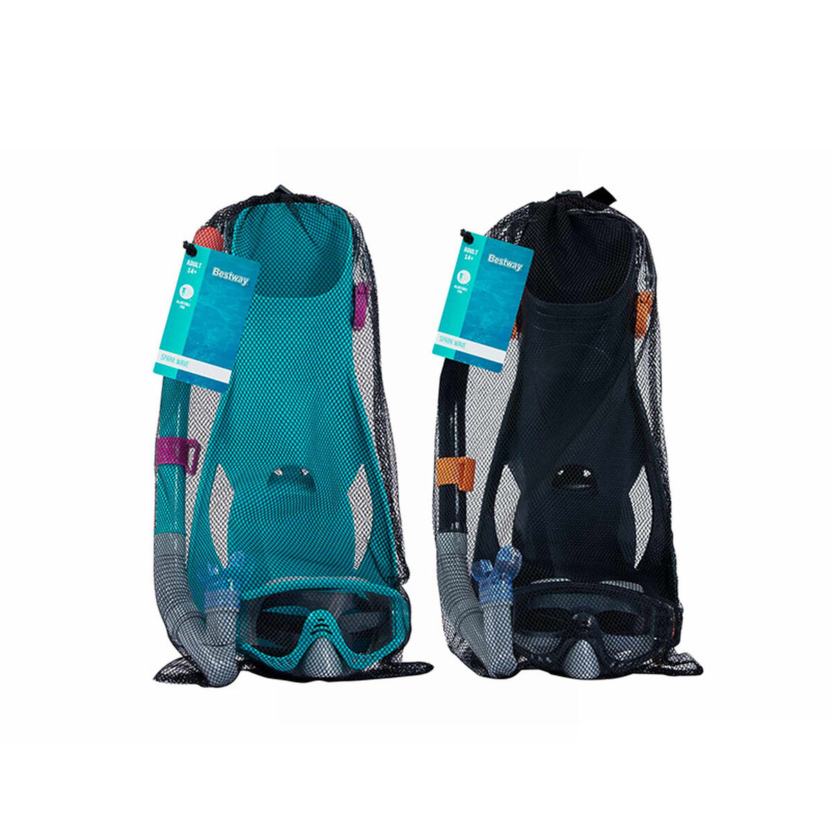 Bestway Set Mask och Tube Adult Anatomisk Rem Blandad Färg +14 År Strand och Pool 24071 - 4