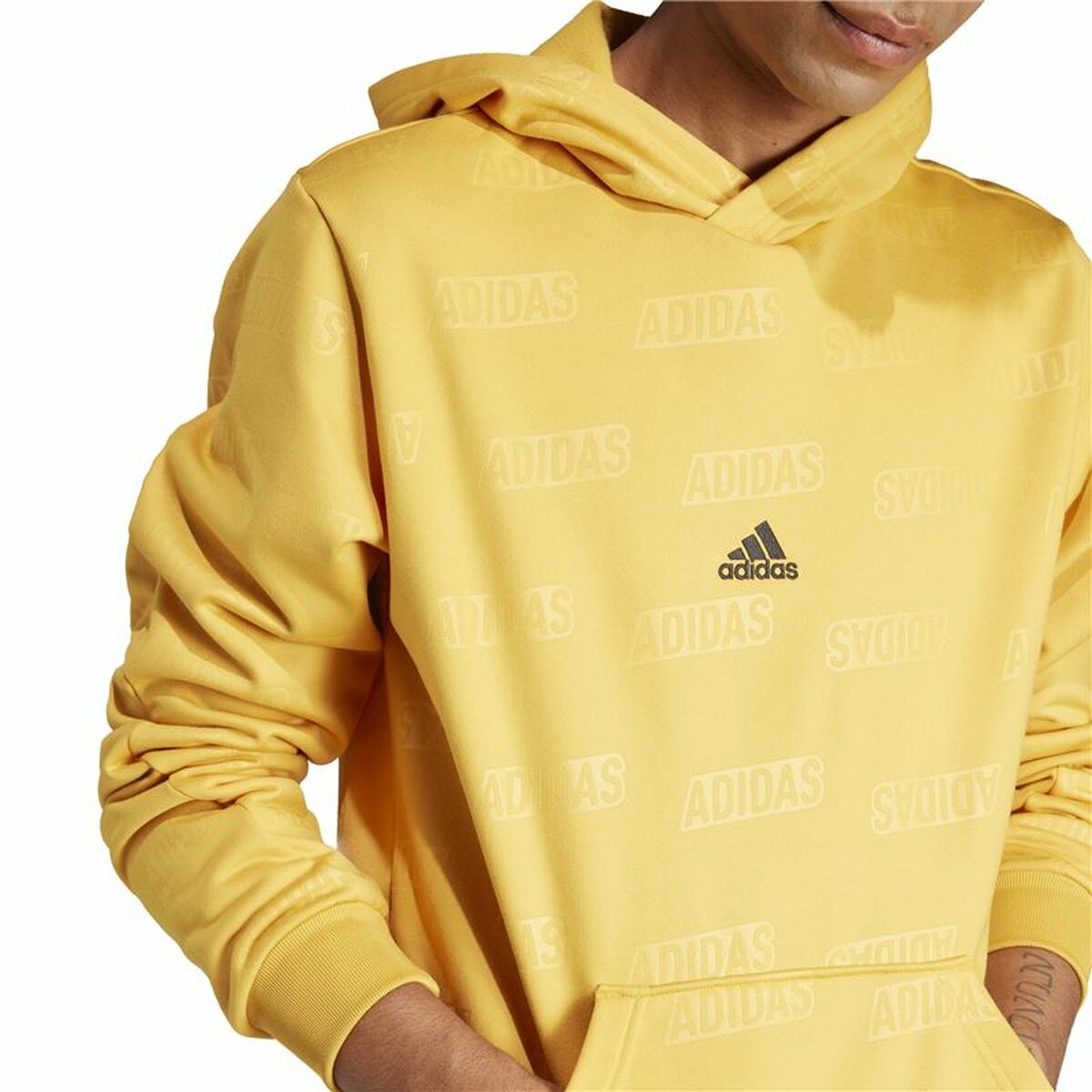 Tröja med huva Herr Adidas Bl Hd Q4 Gul - 4