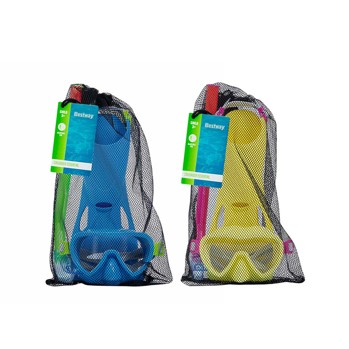 Bestway Junior Snorkel Set Anatomisk Rem Blandade Färger 37-41 +7 År Strand och Pool 25019 - 4