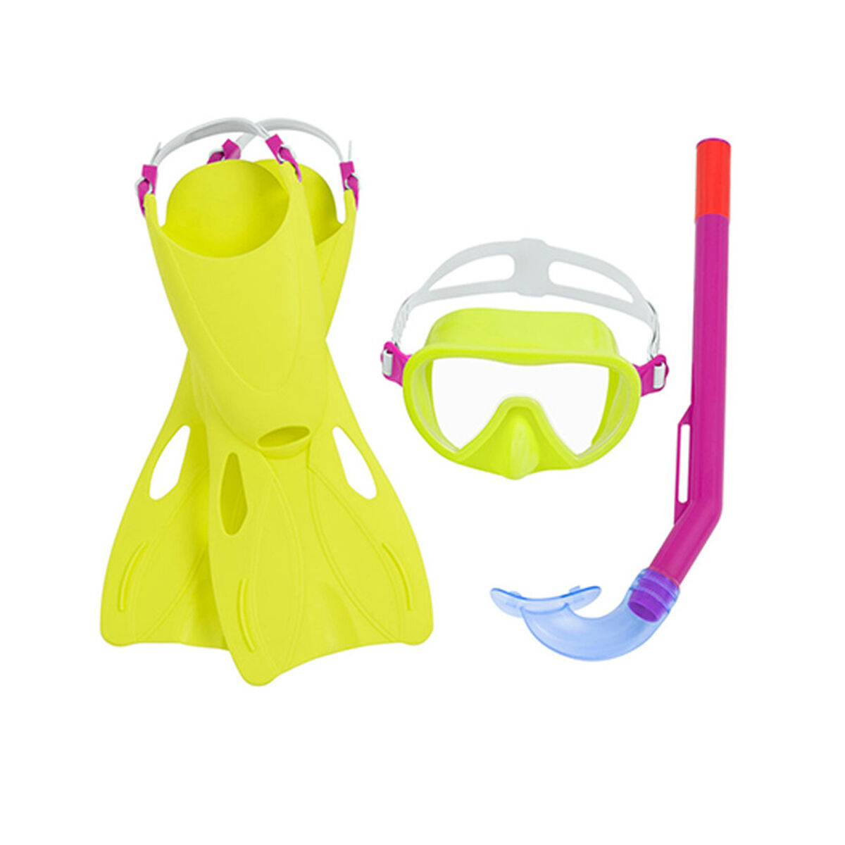 Bestway Junior Snorkel Set Anatomisk Rem Blandade Färger 37-41 +7 År Strand och Pool 25019 - 3