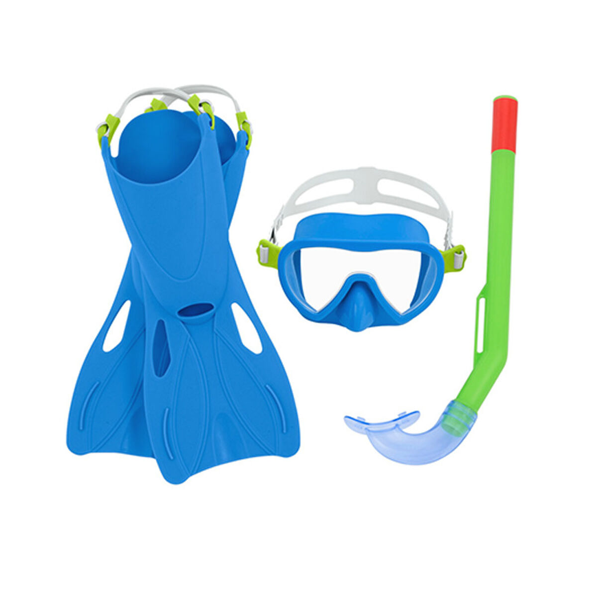 Bestway Junior Snorkel Set Anatomisk Rem Blandade Färger 37-41 +7 År Strand och Pool 25019 - 2