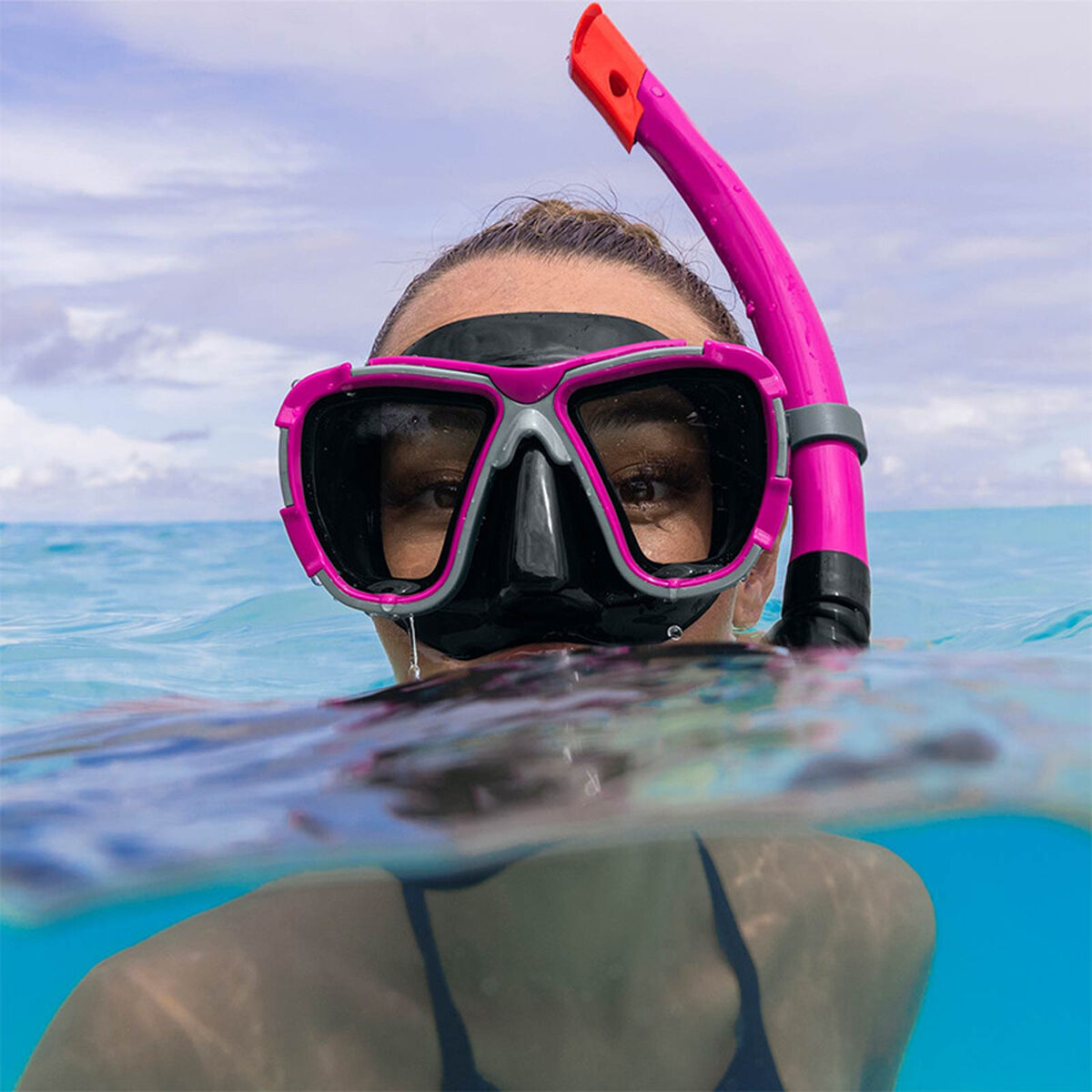 Bestway Barn Snorkel Set Anatomisk Rem Blandade Färger 24-27 +3 År Strands och Pool 25039 - 6