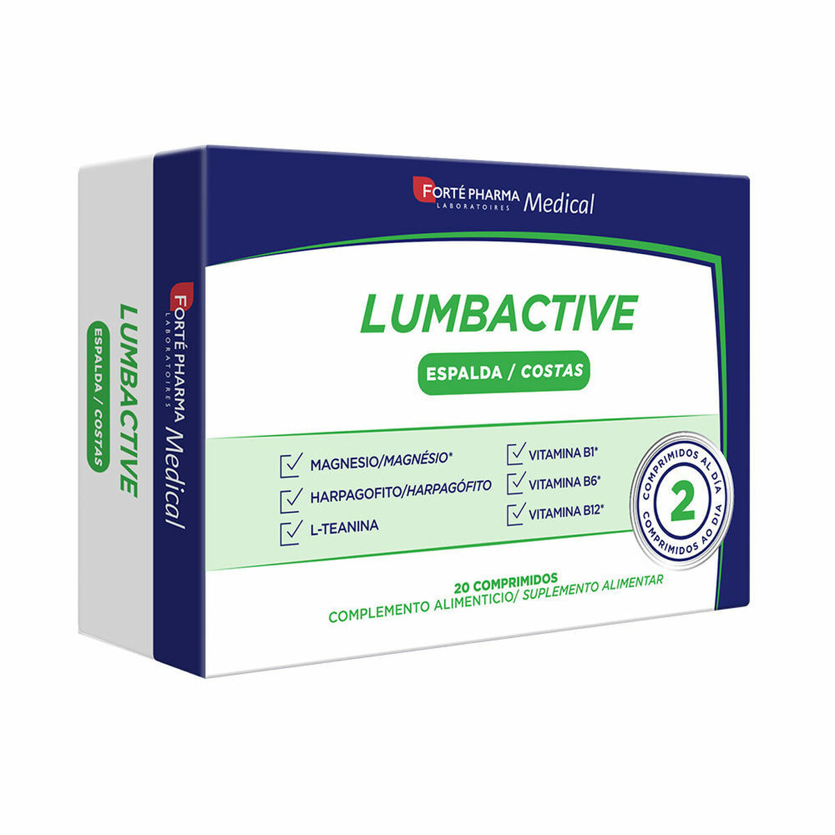Behandling av bruna fläckar Forté Pharma Lumbactive Espalda (20 antal)