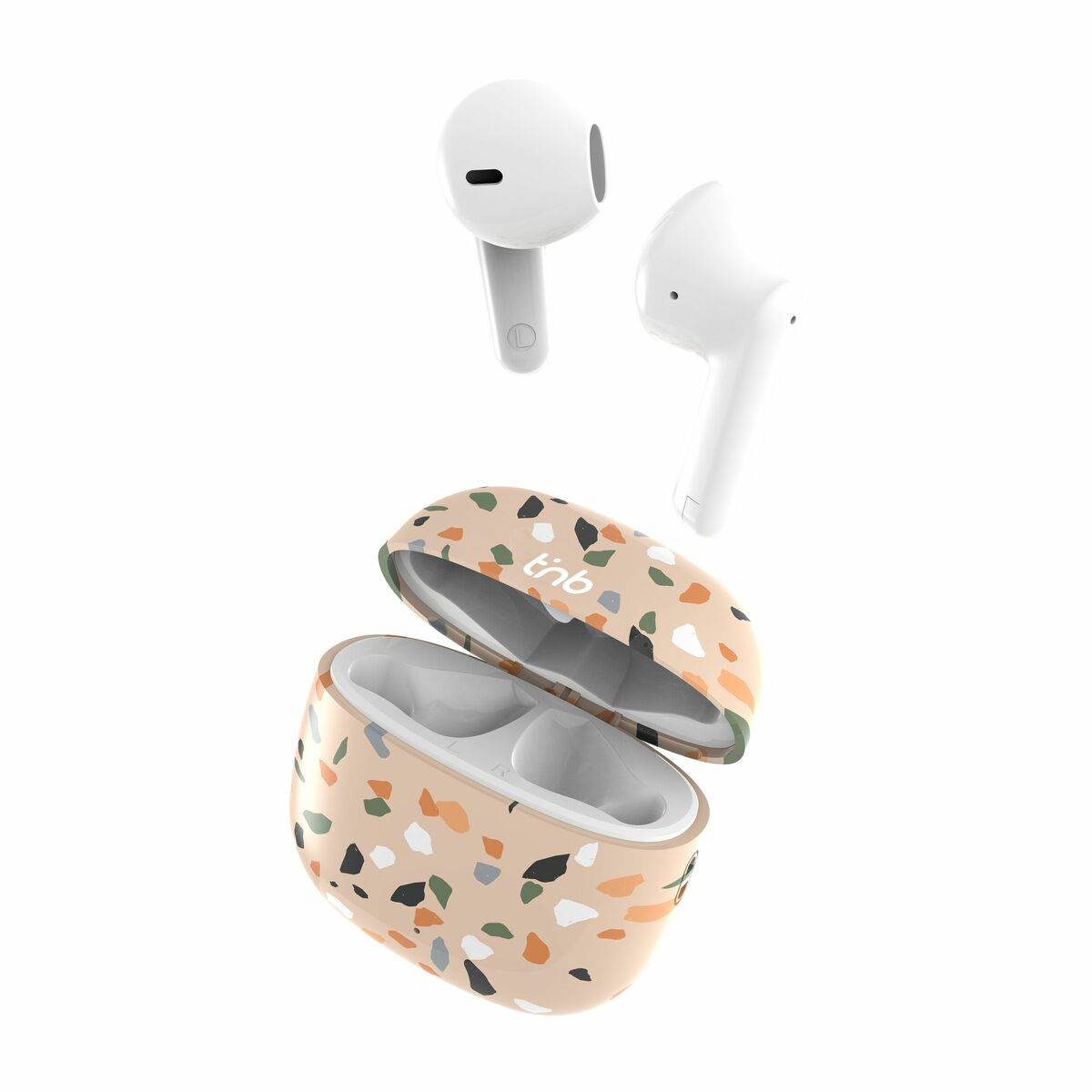 Trådlösa hörlurar med laddningsetui T'NB TERRAZZO Beige