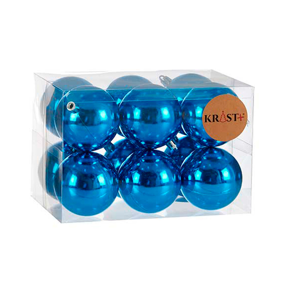 Uppsättning av julkulor Krist+ Blå Plast Ø 7 cm (12 antal) - 3