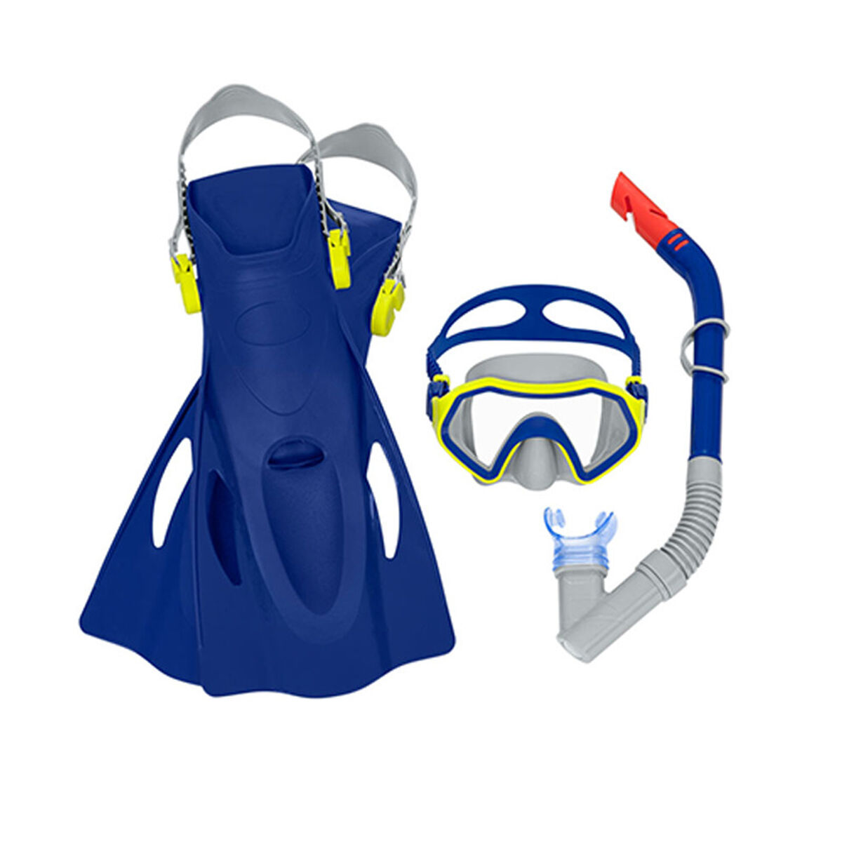 Dykmask med snorkel och simfötter Bestway 37-41 - 3