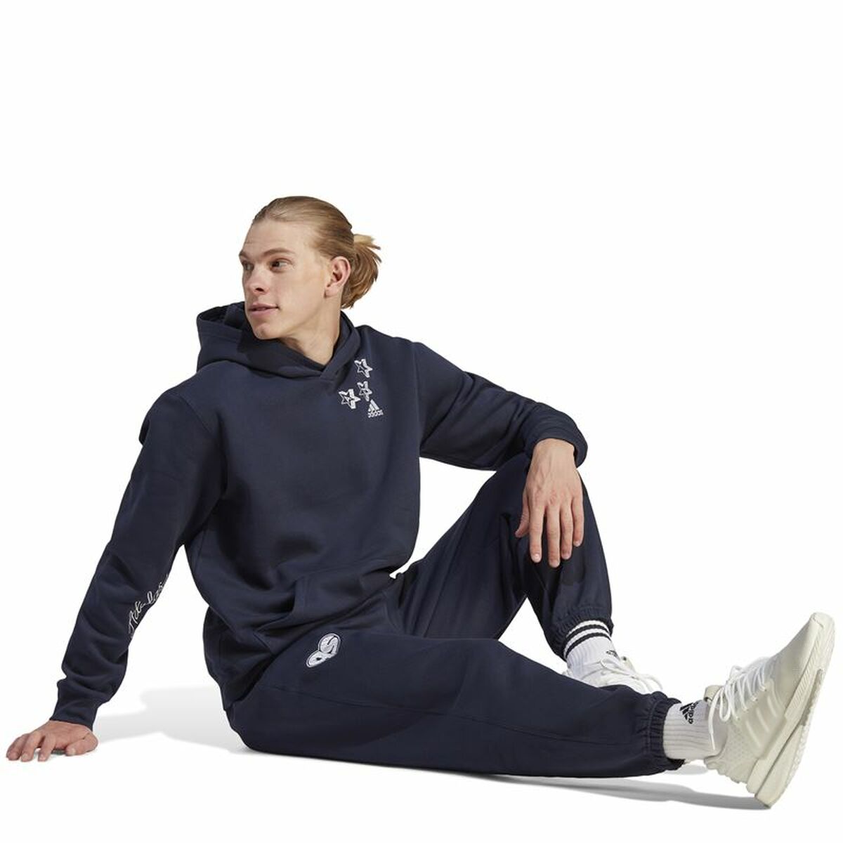 Tröja med huva Herr Adidas Bl Fl Hd Q3 Fl Blå Marinblå - 3