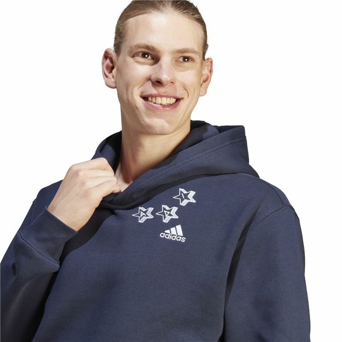 Tröja med huva Herr Adidas Bl Fl Hd Q3 Fl Blå Marinblå - 4