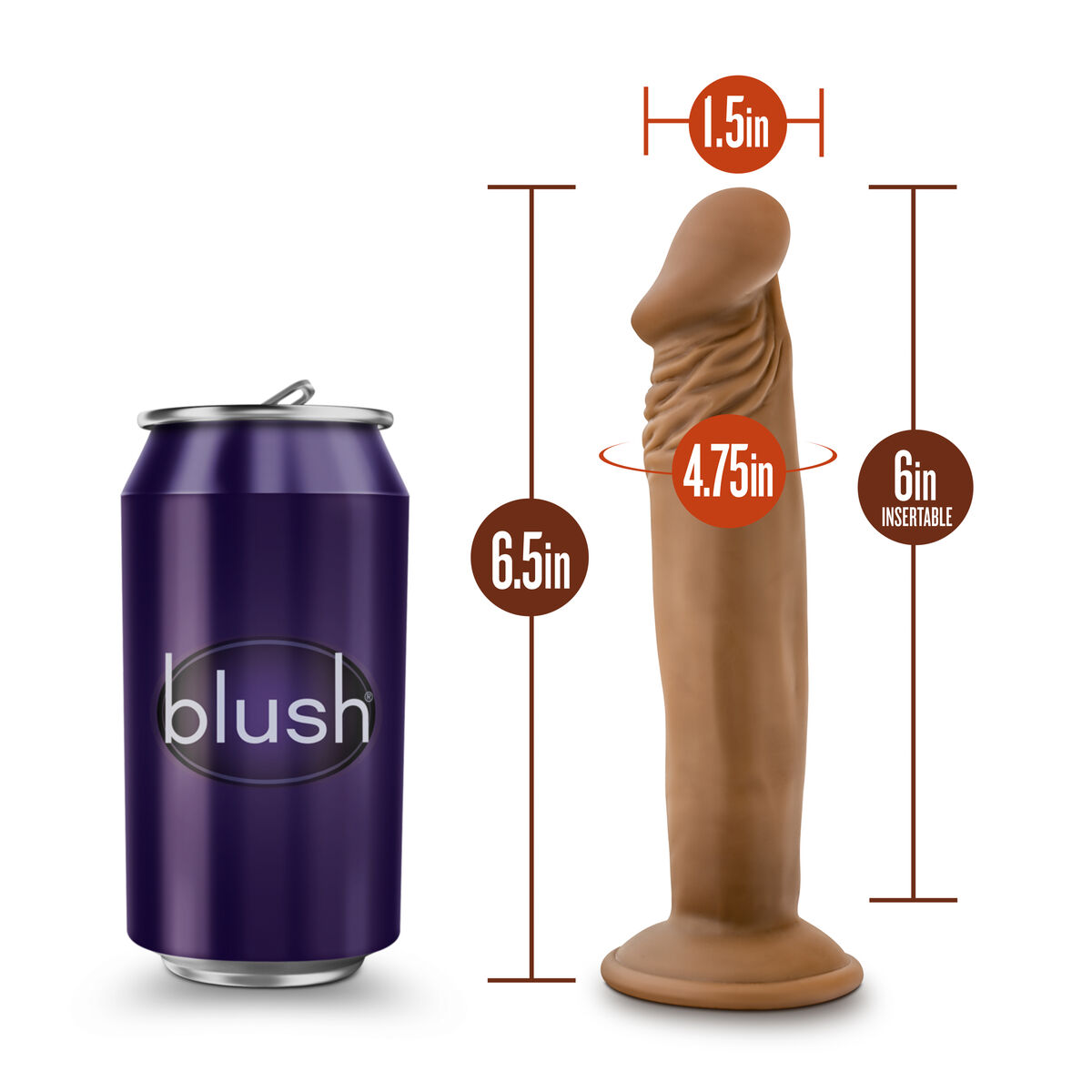 Realistisk dildo Blush Dr Skin PVC Ø 3,5 cm (16,5 cm) (15,5 cm) - 7