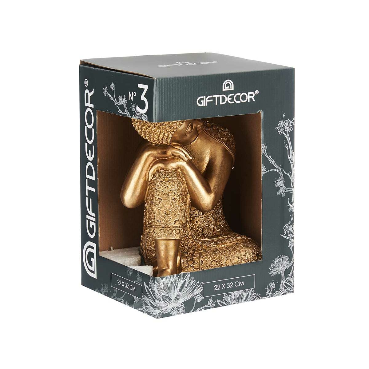 Prydnadsfigur Gift Decor Gyllene Buddha 20 x 30 x 20 cm - 2