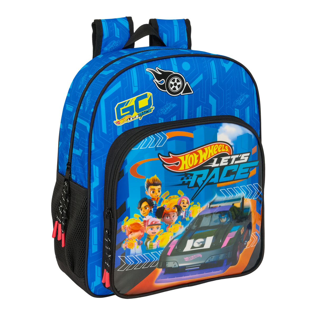 Skolryggsäck Hot Wheels Let's race Blå Svart 32 x 38 x 12 cm