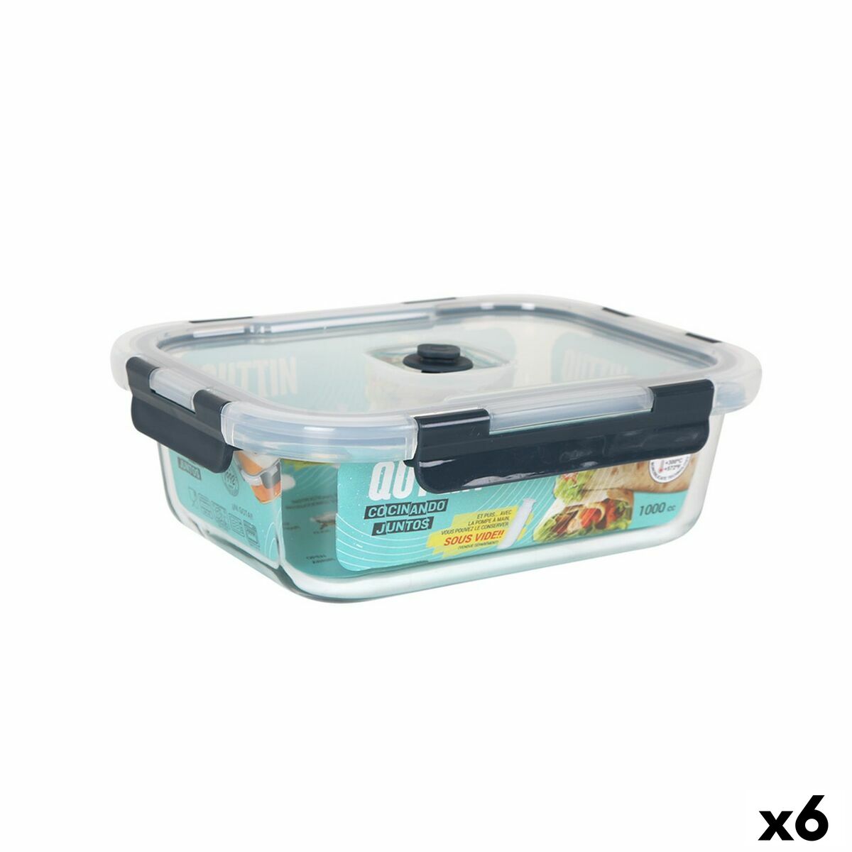 Hermetisk matlåda Quttin Rektangulär 1L 21 x 16,1 x 6,9 cm (6 antal)