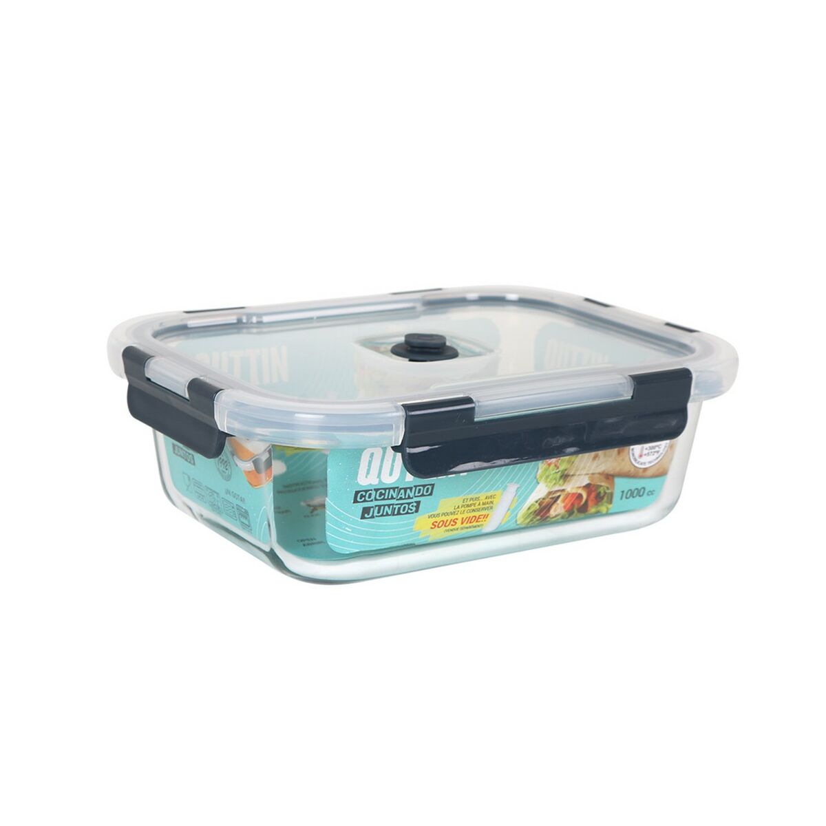 Hermetisk matlåda Quttin Rektangulär 1L 21 x 16,1 x 6,9 cm (6 antal) - 4