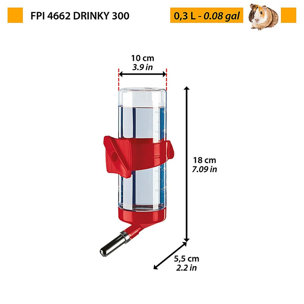 Matskål för husdjur Ferplast Fpi 4660 Drinky 75 Svart Rostfritt stål 300 ml - 3