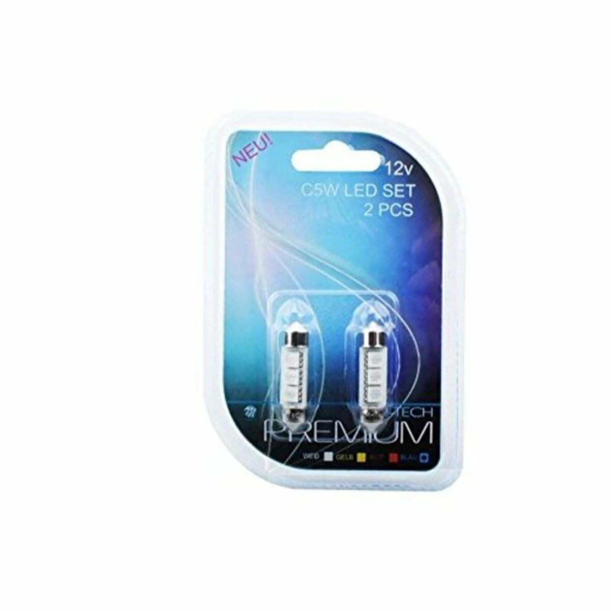 Glödlampa för bil M-Tech LB310B 12 V Blå C5W 36 mm 0,72 W LED Ljus - 2