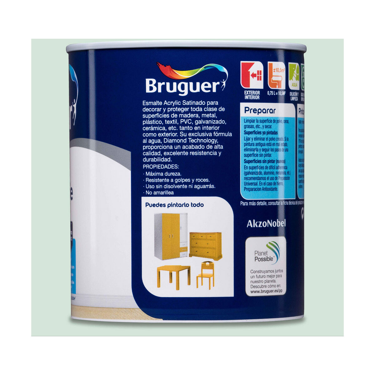 Fernissa Bruguer 5298031 Ytlack 750 ml Mint Satinfinish - 7