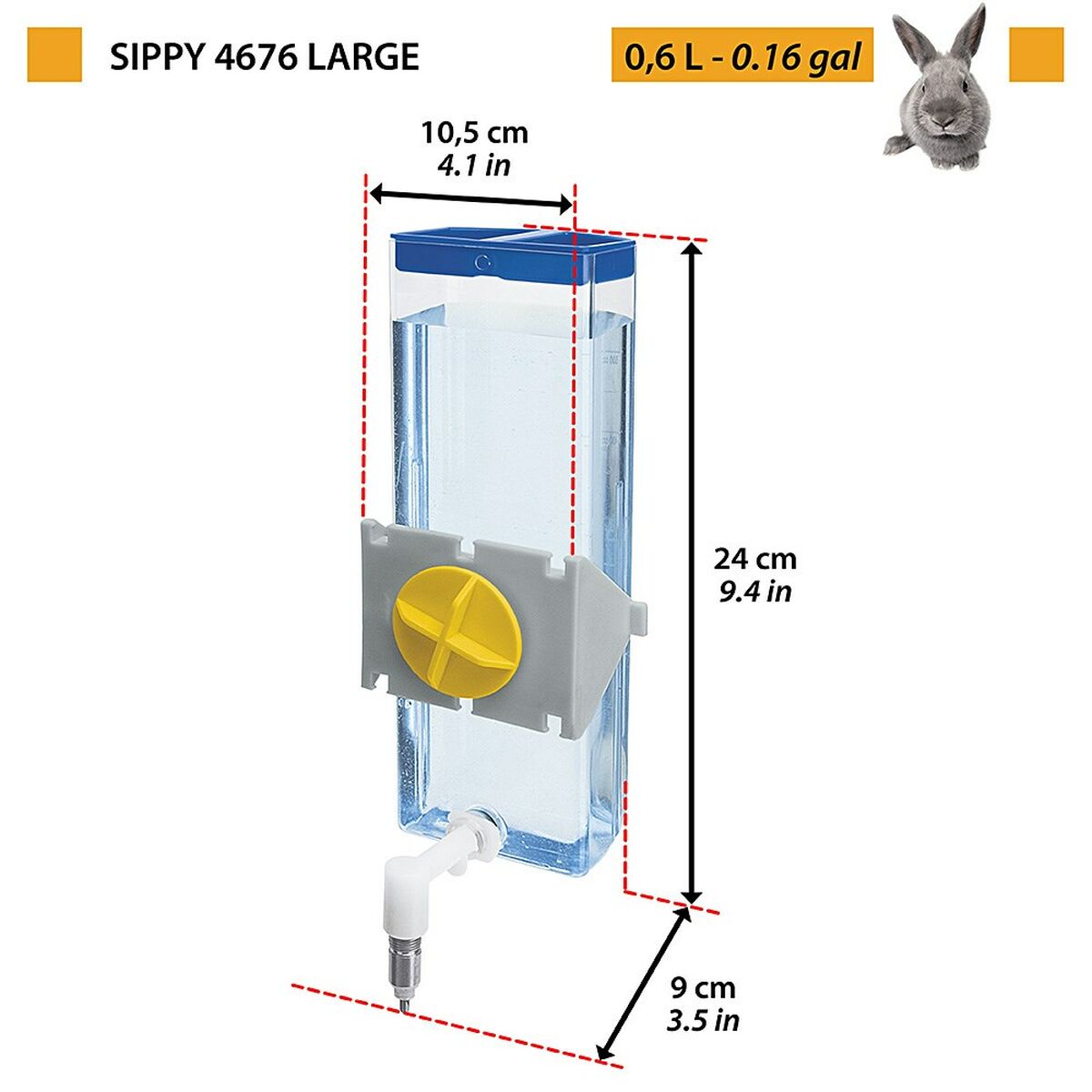 Matskål för husdjur Ferplast Sippy 4676 Rostfritt stål 600 ml Transparent Gnagare - 3