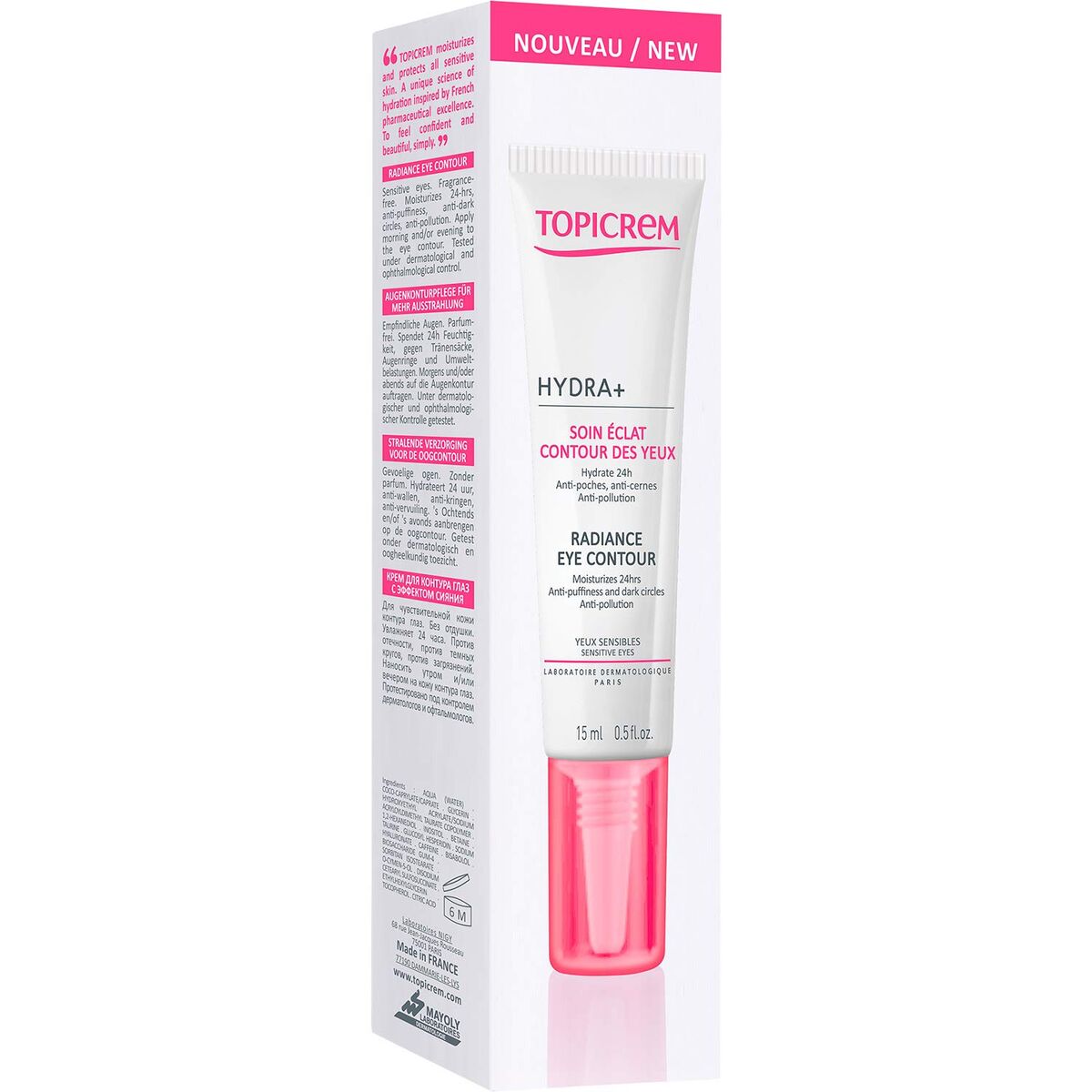 Kräm för ögonområdet Topicrem Radiance Hydra+ 15 ml