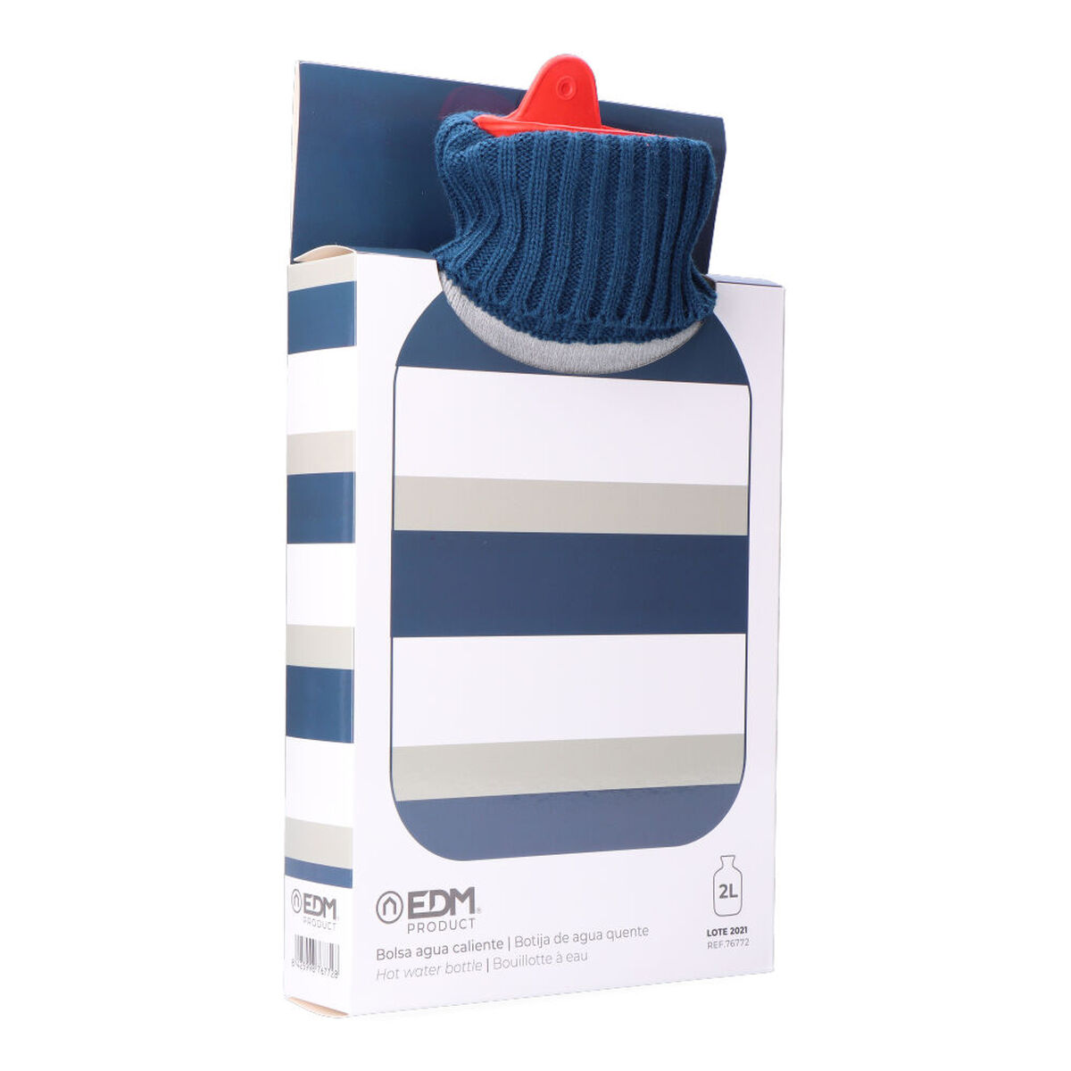 Varmvattenflaska EDM 76772 Multicolour Ränder Ylle 2 L - 6