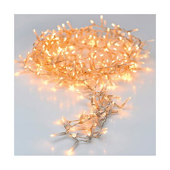 LED-krans Transparent Varmt ljus Varmvit 12 m Blommig