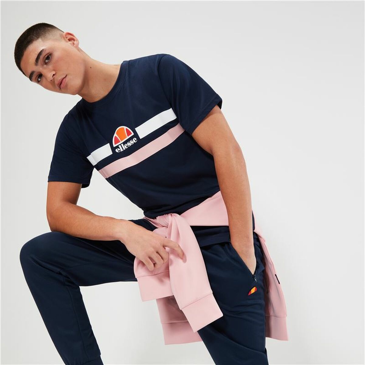 T-shirt med kortärm Herr Ellesse Aprel Marinblå - 4