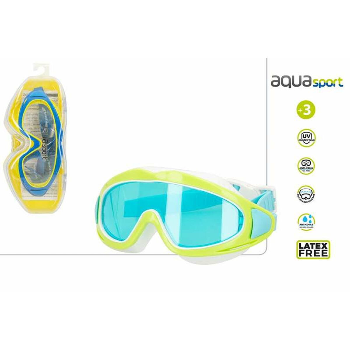 Dykmask AquaSport Pro Uv 2 Silikon Pojkar Immfritt system - 2