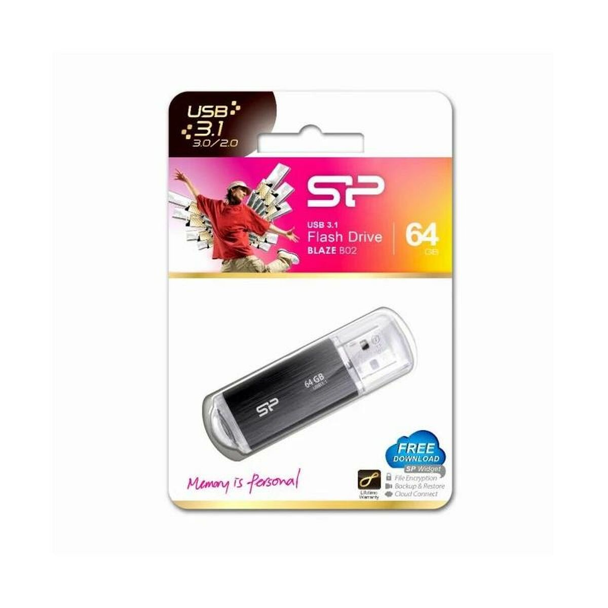 USB-minne Silicon Power Blaze B02 Svart 64 GB - 3