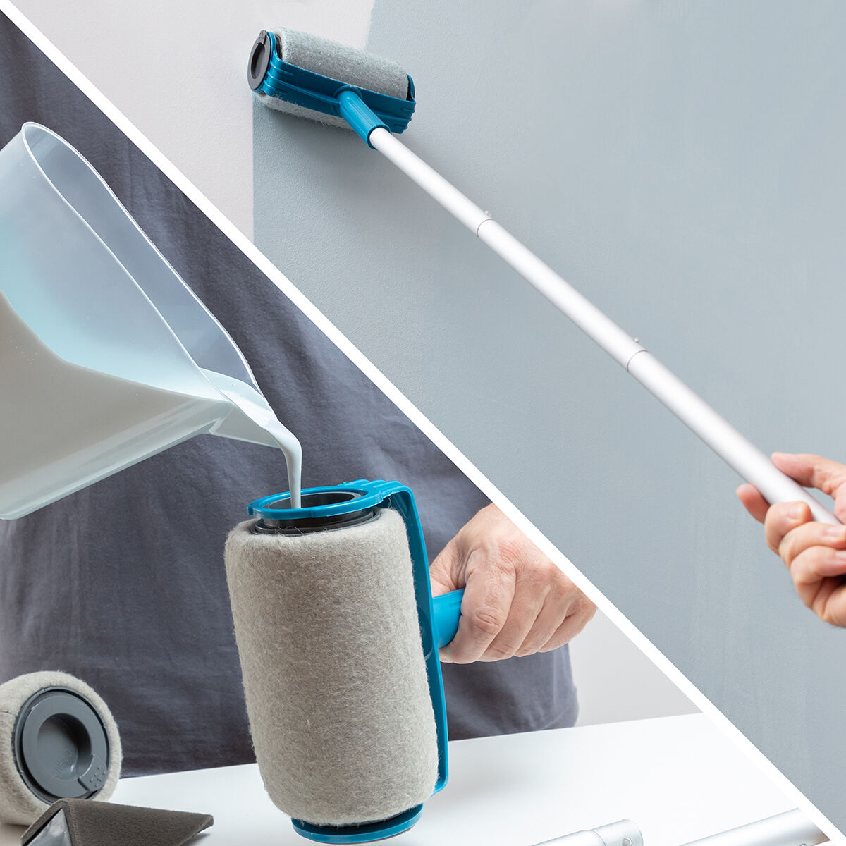 Set med påfyllningsbara färgrullar med droppstopp Roll'n'paint InnovaGoods 5 Delar - 18