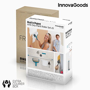 Set med påfyllningsbara färgrullar med droppstopp Roll'n'paint InnovaGoods 5 Delar