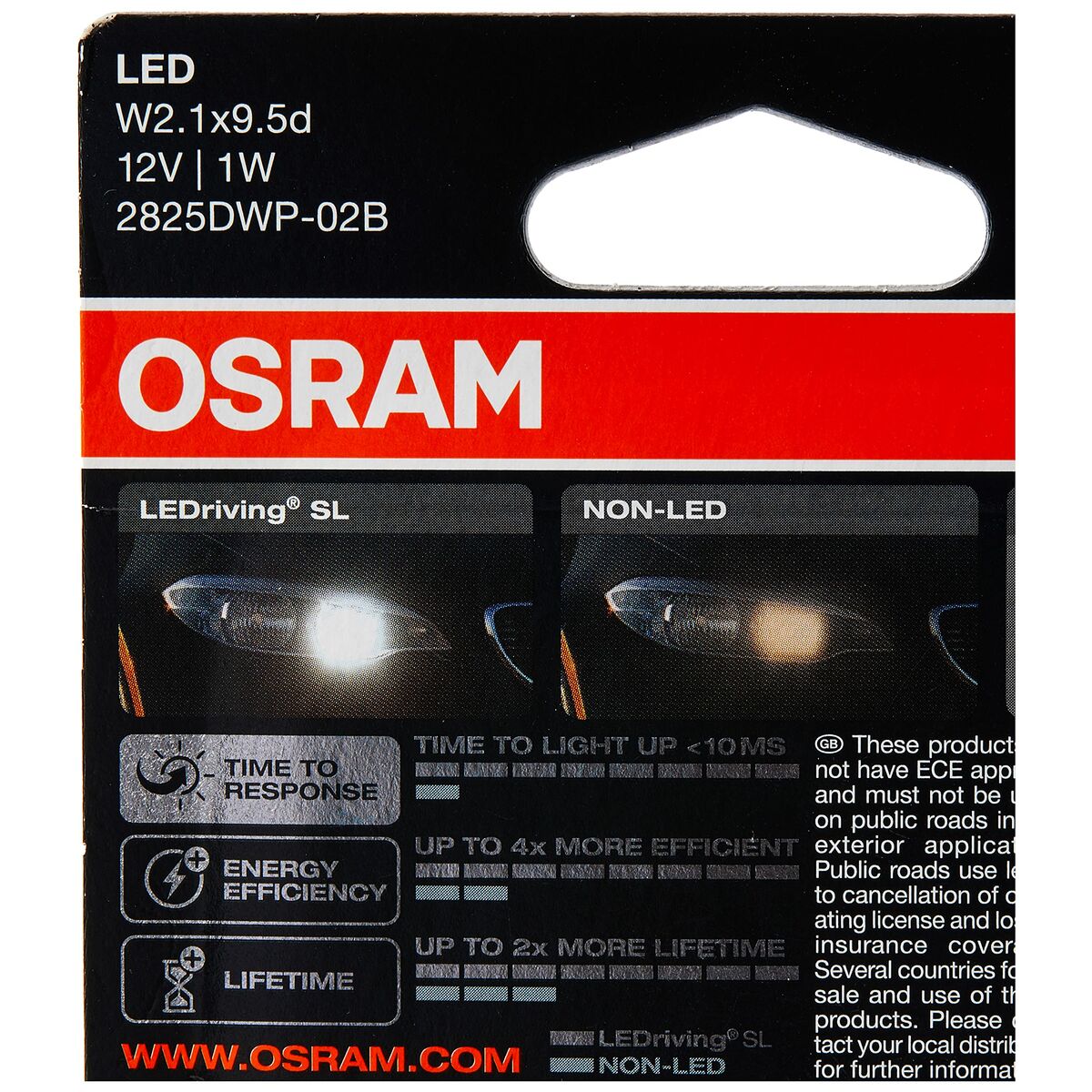 Glödlampa för bil Osram OS2825DWP-02B W5W 0,8 W 12 V 6000 K - 10