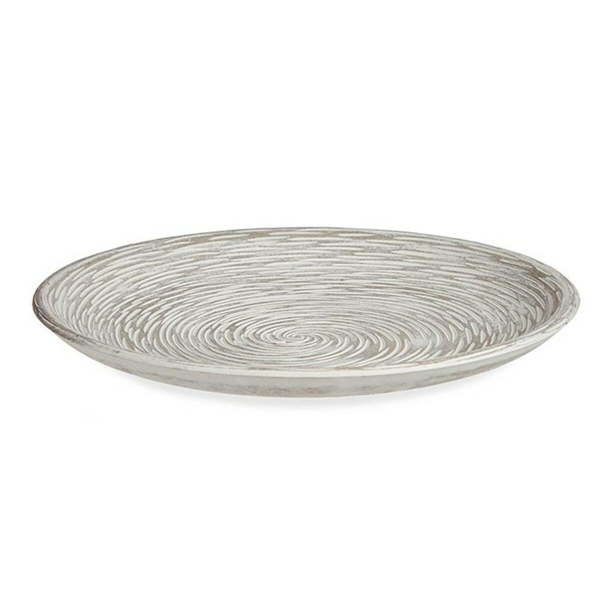 Prydnadsfat Gift Decor Vit Spiral 29,5 x 2,7 x 29,5 cm 29,5 x 3,3 x 29,5 cm Ø 29 cm (6 antal) - 3