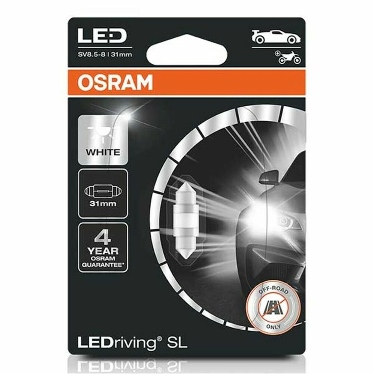Glödlampa för bil Osram OS6438DWP-01B C5W 1 W 12 V 24 V 6000 K - 3