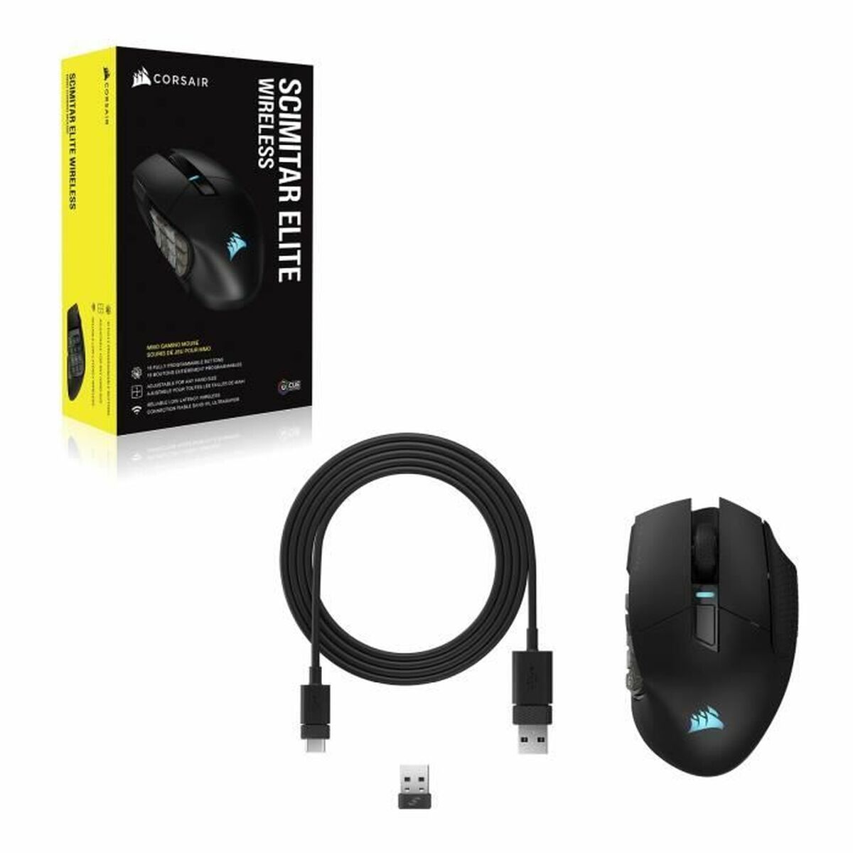 Trådlös Mus Bluetooth Corsair SCIMITAR ELITE RGB Svart - 5