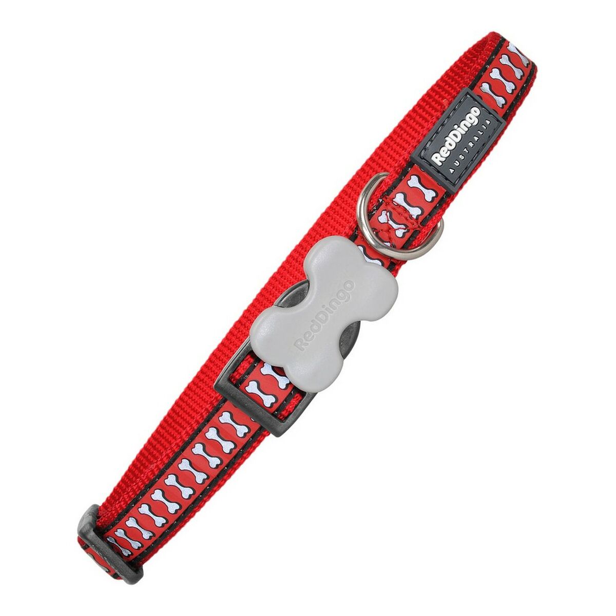 Hundhalsband Red Dingo Reflekterande Ben Röd (1,2 x 20-32 cm) - 2