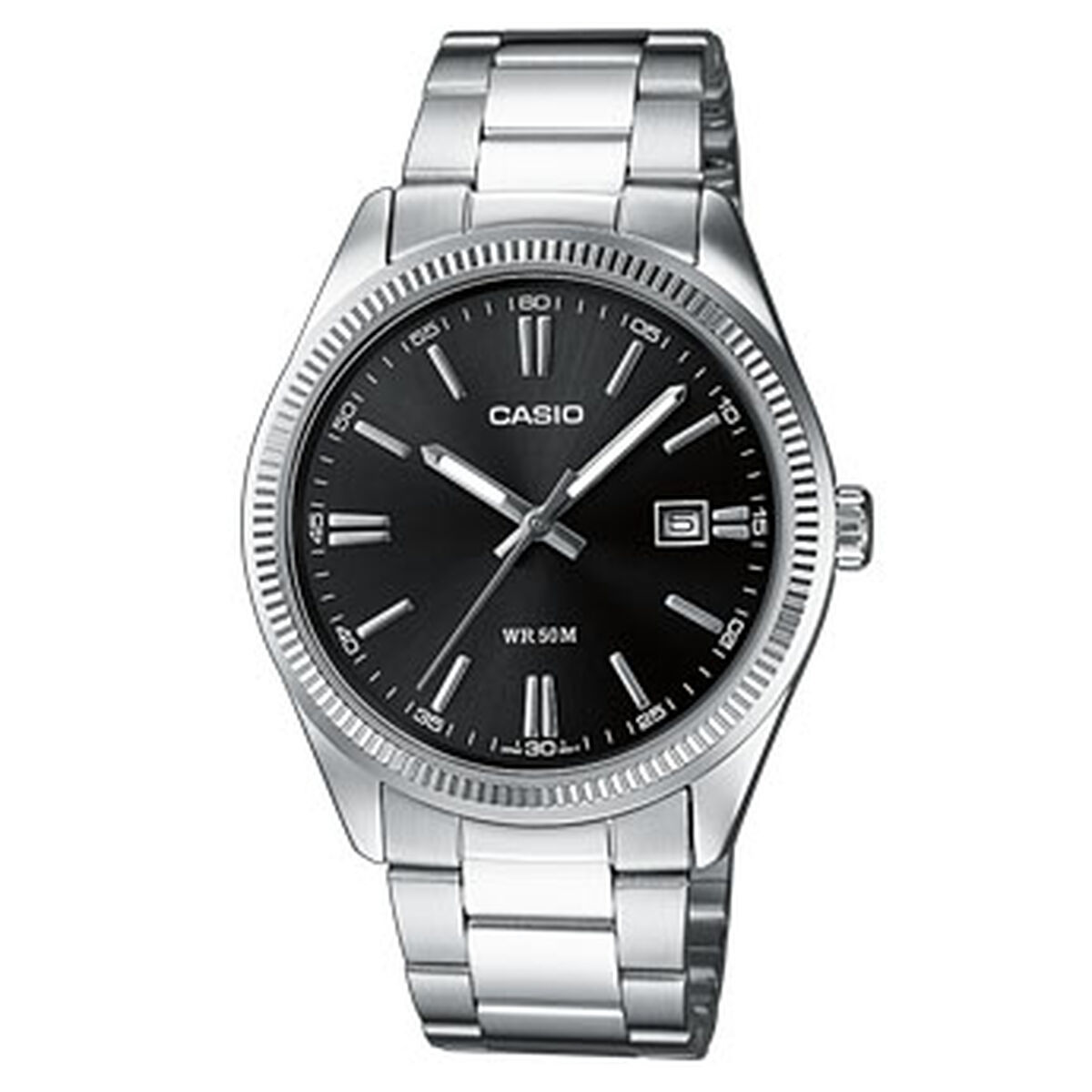 Herrklocka Casio DATE Silvrig Multifunktion Svart (Ø 39 mm)