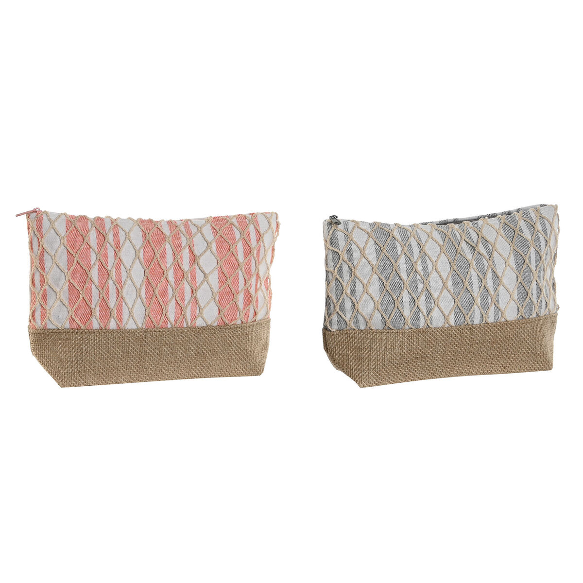 Resenecessär Home ESPRIT Grå Korall 25 x 7 x 15 cm (2 antal)
