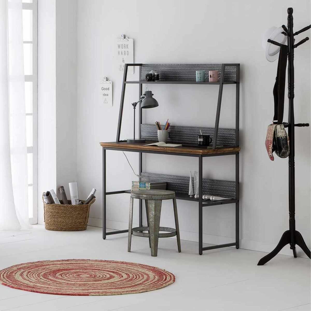 Skrivbord Alexandra House Living Brun Trä Metall 47 x 141 x 103 cm - 2