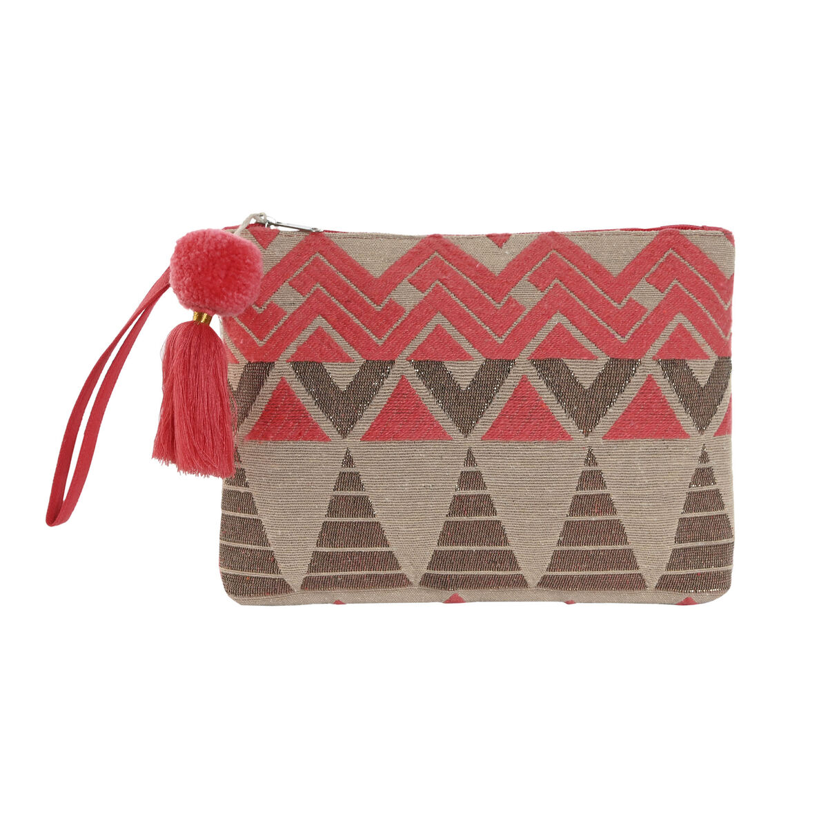 Resenecessär Home ESPRIT Beige Fuchsia 26 x 2 x 19 cm