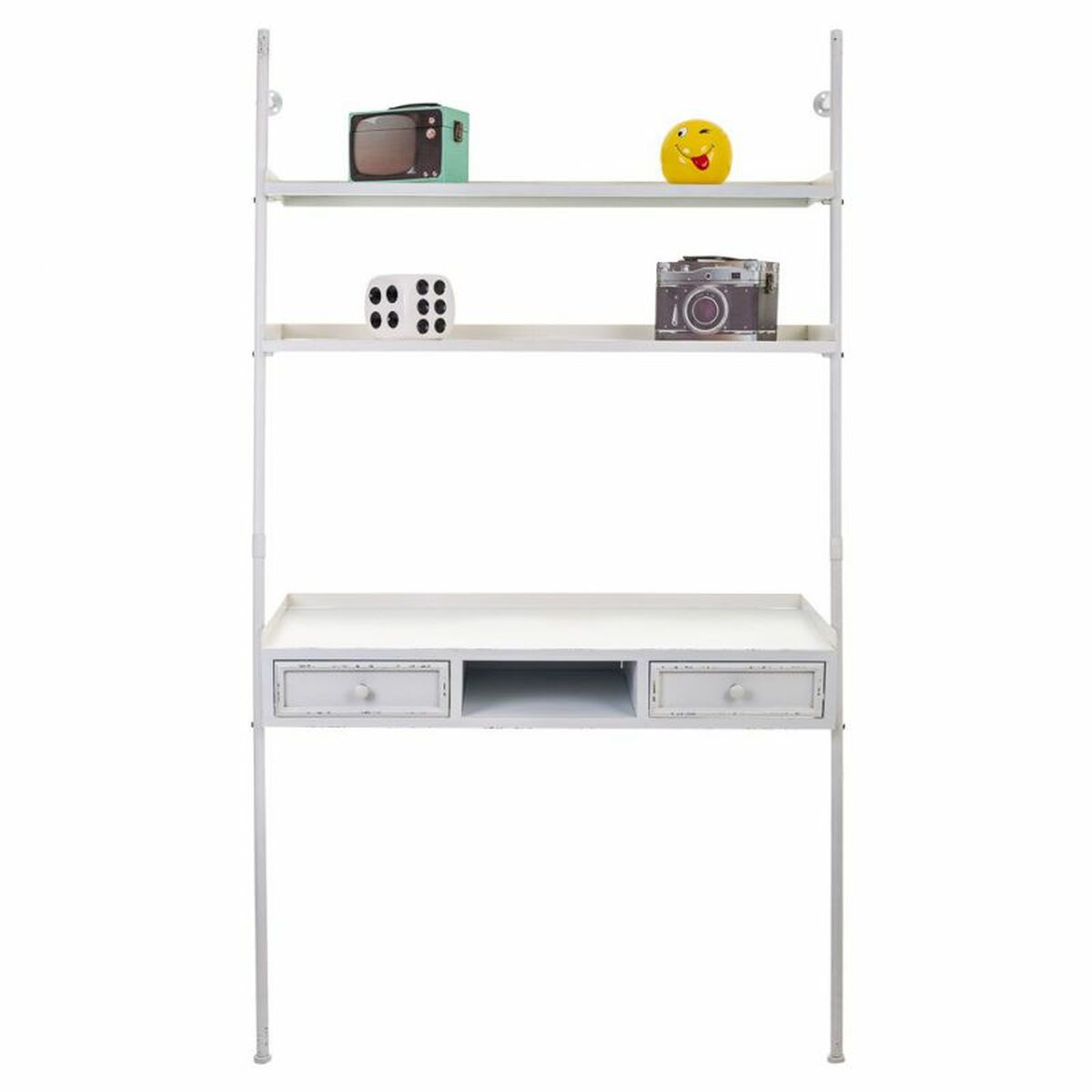 Skrivbord med hyllor Alexandra House Living Vit 45 x 188 x 107 cm - 3
