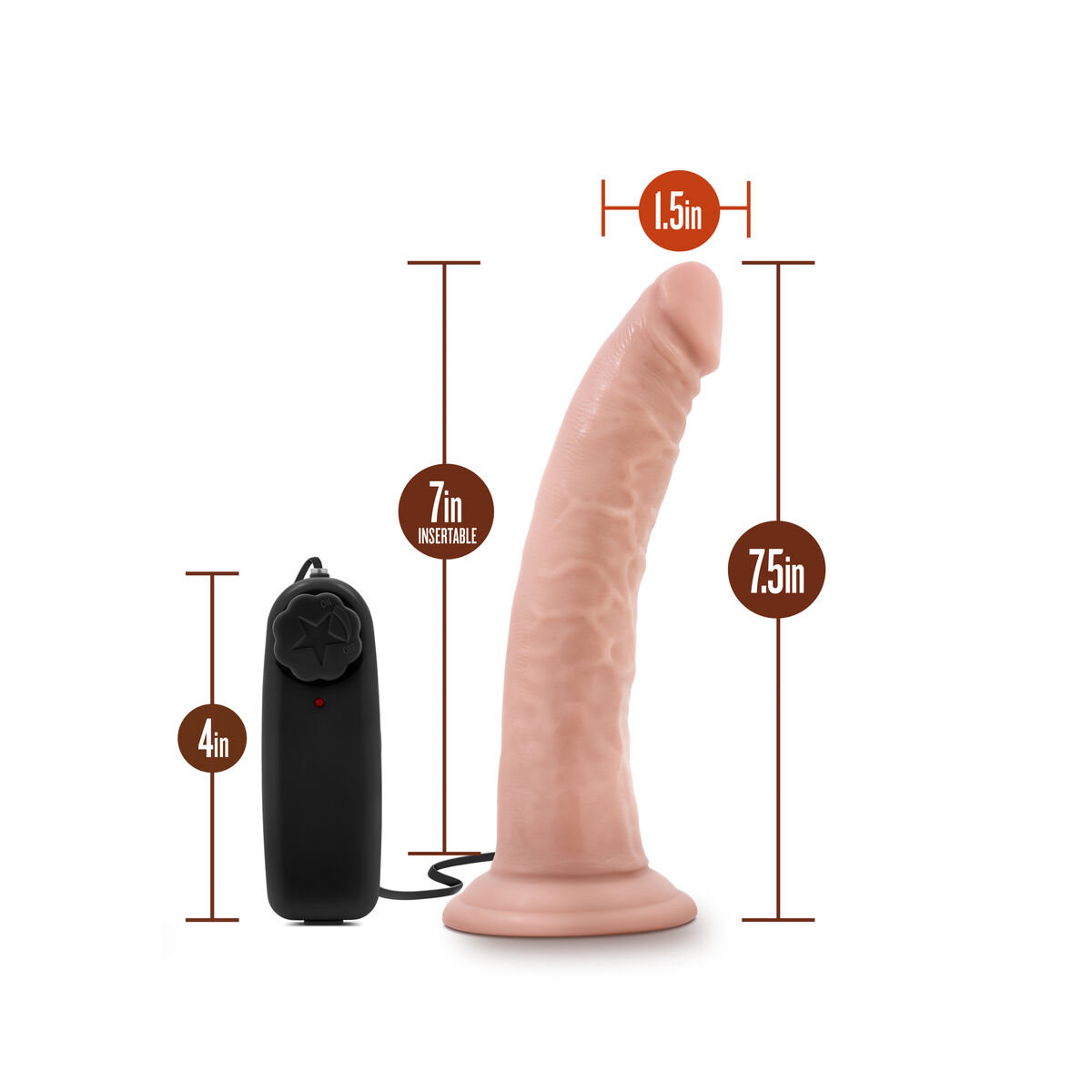 Realistisk dildo Blush Dr Skin PVC Ø 4,1 cm (17,7 cm) - 7