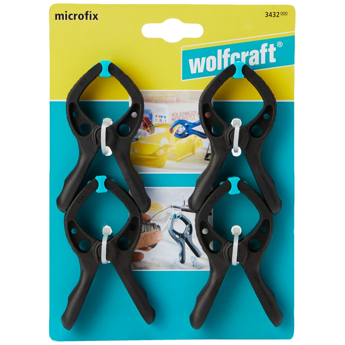 Fjäderklämma Wolfcraft microfix 4 Delar - 6