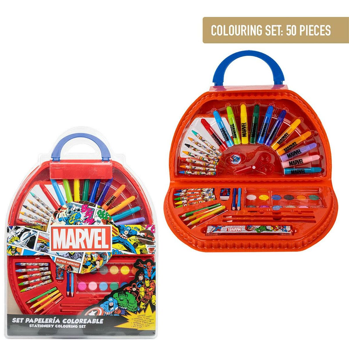 Brevpapper Set Marvel 50 Delar Röd - 6