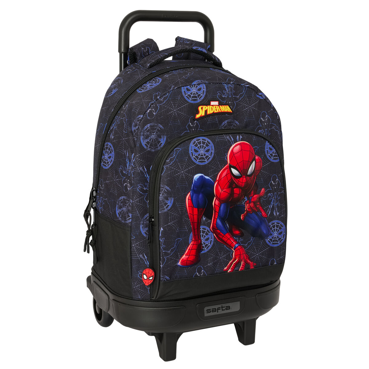 Skolväska med hjul Spider-Man Attack Svart 33 x 45 x 22 cm